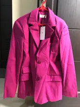 Pink Blazer Clothing TWOTWINSTYLE Coat Women Long-Sleeve Black High-Waisted Fashion Female