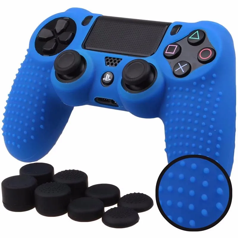 Силиконовый чехол для игрового контроллера PS4 нескользящий чехол 8 в 1 насадки для стиков для sony playstation 4 геймпад защитный чехол