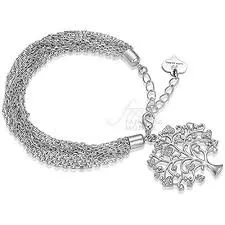 

Bracelet Multifili Luke Bar Women Tree Of Life Stainless Steel Silver Crystals BK1430