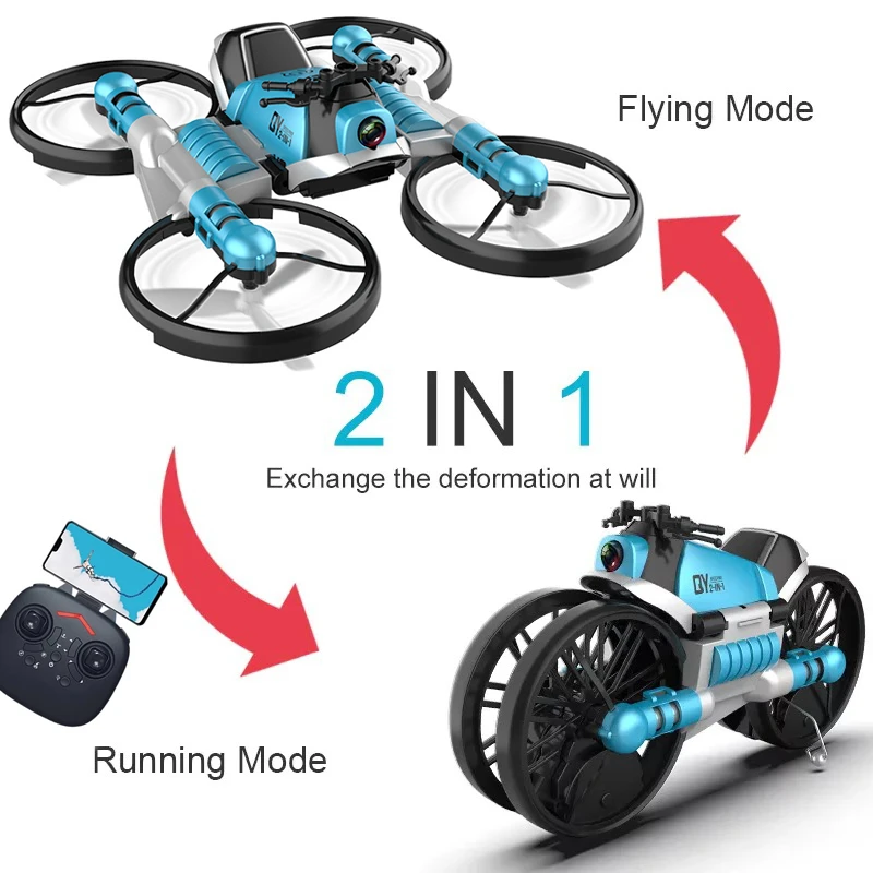 quadcopter rc mini drone 720P MINI Drone Land and Air Mode Can Be Switched Profesional Quadcopter Foldable Real-time transmission RC Drone Kid Toy GIft world tech toys prowler spy drone camera remote control quadcopter