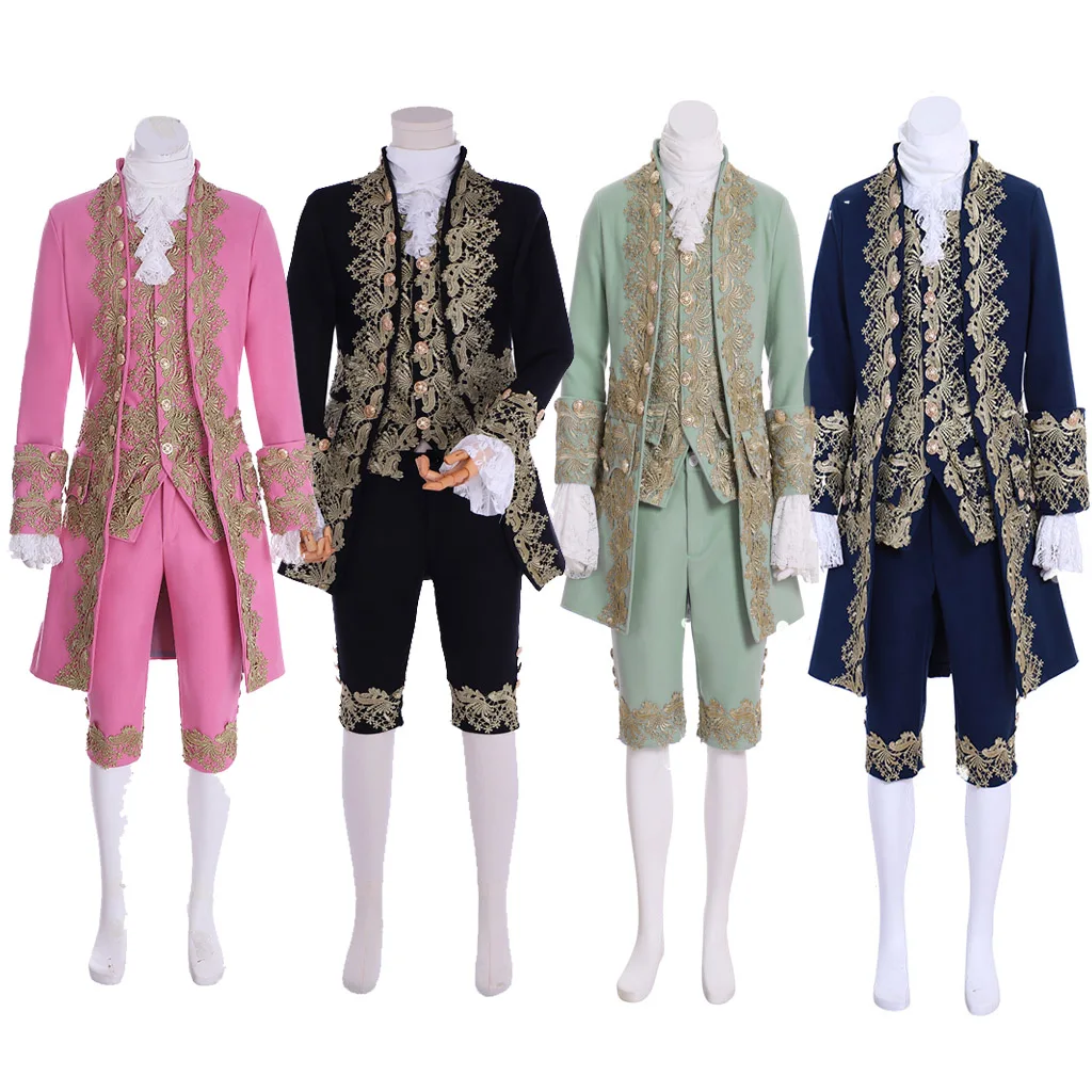 18th Century Victorian Gentleman Elegant Costume Aristocrat Cosplay Medieval Royal Men Court Costume Victorian Men's Outfi