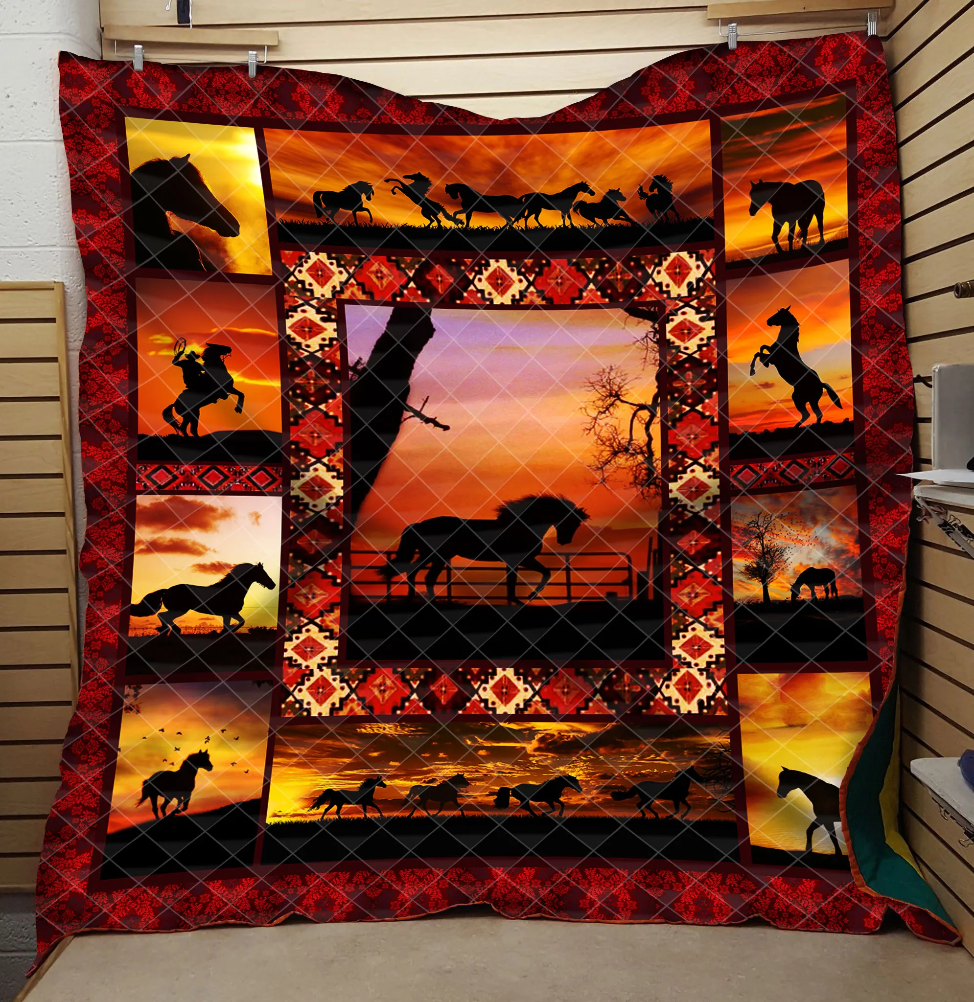 Лошадь закат 3d цифровой печати и хлопок летом прохладно одеяло кондиционер мыть водой фабрики