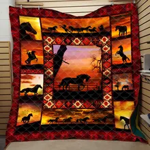 Лошадь закат 3d цифровой печати и хлопок летом прохладно одеяло кондиционер мыть водой фабрики