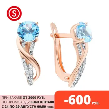 

Silver earrings with Topaz and cubic zirconia sunlight sample 925 test