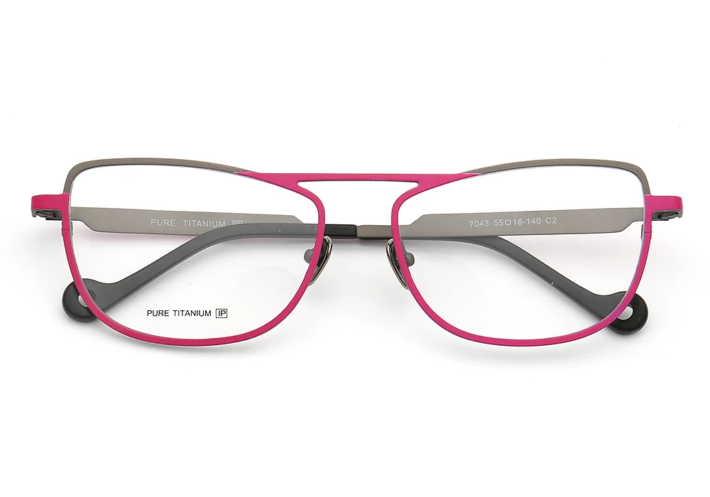 Женские квадратные Классические Легкие очки Cateye с бабочкой из чистого титана, повседневные модные очки с оправой фиолетового цвета по рецепту