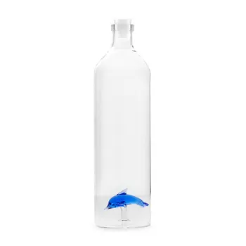 

Balvi-Dolphin glass bottle for water. Contains the figure to dolphin. Includes to silicone stopper.