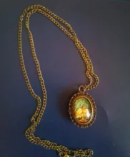 Reloj de bolsillo de cuarzo para Mujer, colgante analógico, patrón del árbol de la vida, esfera ovalada, regalo para Reloj de bolsillo con collar