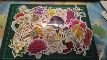 50Pcs/set Beautiful Colorful Flowers Blooms Memo Stickers for Laptop Car Skateboard Helmet