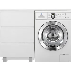 

Cabinet with sink esthete Dallas Lux 140L floor, over washing machine, three drawers, White (фр-00002922)