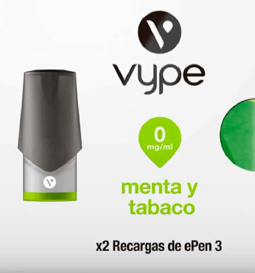 RECARGA CAPSULAS POD VYPE EPEN MENTA TABACO 0mg/ml