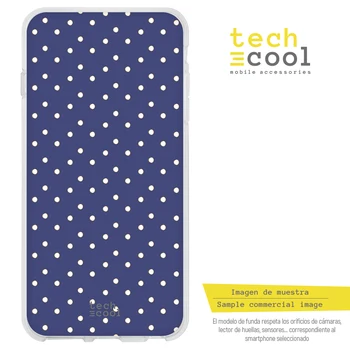 

FunnyTech®Stand case for Samsung Galaxy S10 Lite l Background Silicone Navy blue polka dots