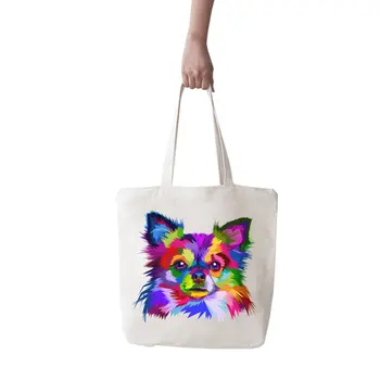 

Angemiel Bag Large Color Burst Chihuahua Portrait Shopping Beach Tote Bag