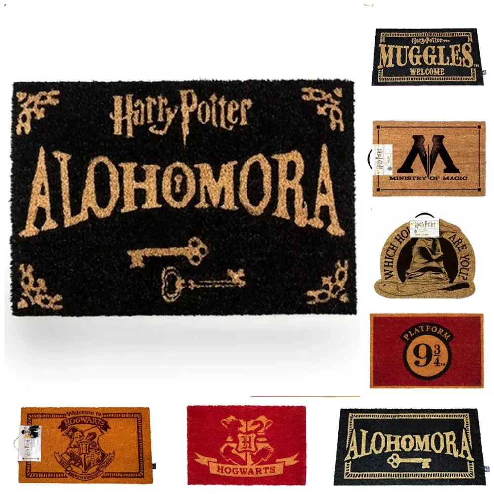 Harry Potter doormats ideal for fans of the saga, different Muggle models Welcome, Alohomora, 9 and 3/4, welcome hogwarts|Mat| - AliExpress