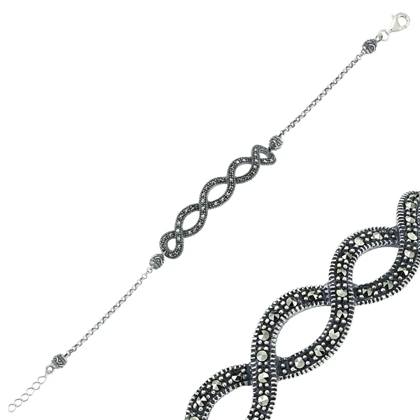 

Silver 925 Sterling Marcasite Sterling Bracelet