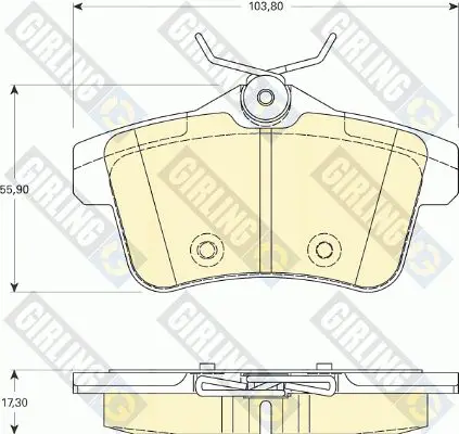 Колодки тормозные CITROEN C4 09-/PEUGEOT 3008/5008 09- задние GI