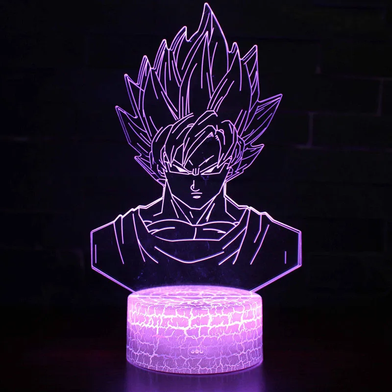 Dragon Ball цвета сменные 3D Настольная лампа с дистанционным управлением украшение комнаты светильник Goku Вегета фигурка ночной Светильник s