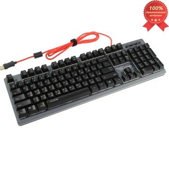 

Qumo Flame II K45 keyboard, pseudo-mechanical, wired, 104 keys, 3-color backlight. braided cable