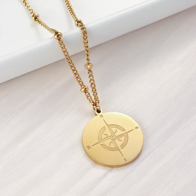 Custom Compass Necklace For Women