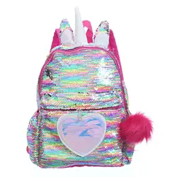Мини-рюкзак женский мочила Mujer блестки Единорог школьные сумки для детей девочек маленький рюкзак дети Back Pack