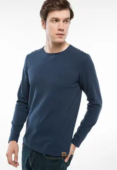 

DeFacto Men Basic Cotton Knitted Sweatshirt White Black All Match Long Sleeve Casual Shirts for Autumn-H3314AZ18AU