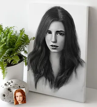 

Personalized Women 'S Charcoal Artistic Portrait Design Canvas Table 30x50cm-8