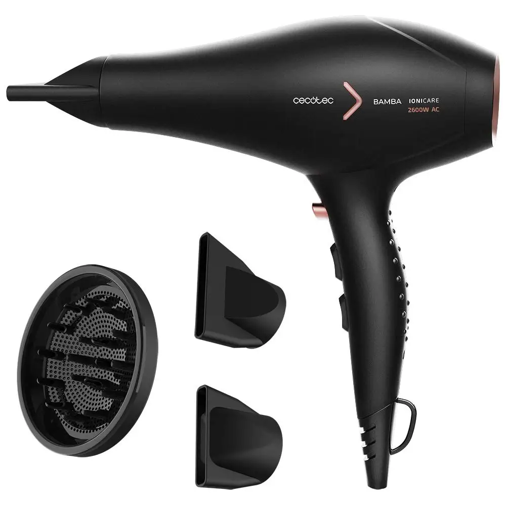 Cecotec Secador de pelo iónico Bamba IoniCare 5350 PowerShine Fire, 2600 W,  ajuste de temperatura y velocidad, difusor volumen| | - AliExpress