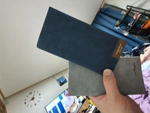 Carteira-cartera fina de 0,5 cm para hombre, billetera masculina de cuero natural suave