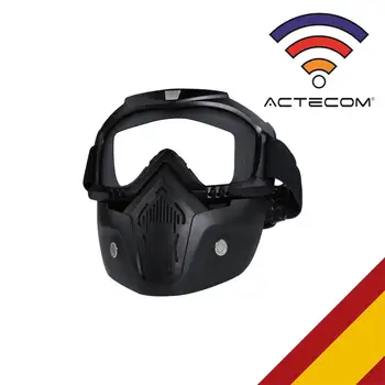 

ACTECOM Gafas Máscara desmontable, Máscara de la motocicleta, Máscara de la motocicleta con gafas desmontables, máscara de casco
