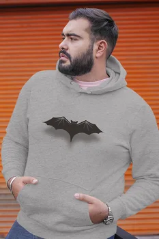 

Angemiel Wear Black Bat Gray Men 'S Hooded Sweatshirt