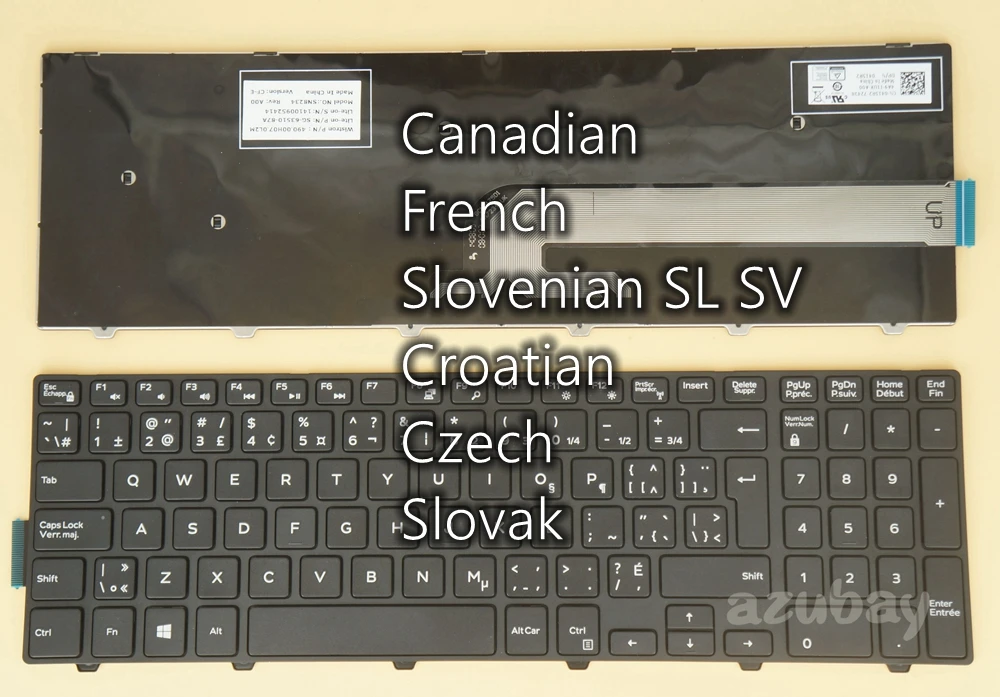 

Canadian French Slovenian SL SV Croatian Czech Slovak Keyboard for Dell Vostro 3546 3561 3562 3565 3568 3572 3578 3549 3558 3559
