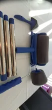 Juego de Herramientas para rodillo de pintura artesanal, para uso doméstico, mango decorativo de pared, Edger flocado, pincel de pintura con costura