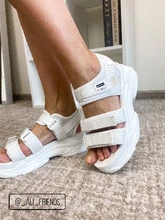 TUINANLE-Sandalias de gladiador con plataforma para Mujer, zapatos de verano a la moda, gruesas, para playa, de tela vaquera, cómodas, 2021
