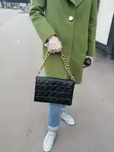 Bandoleras acolchadas con cadena gruesa para mujer, bolsos de mano acolchados, de marca, 2020