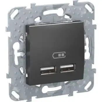 

UNICA top graphite pad/insert for Socket 2 USB charger 2.1a mgu5.418.12zd