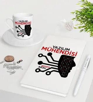 

Customized Software Engineer White Notebook Pen Turkish coffee Cup Seti-2
