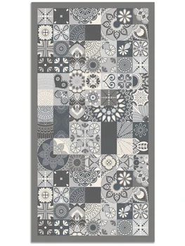 

Panorama® Vinyl Rug Printed with Hydraulic Design in Grey Colour | Kitchen Carpet | Living Room Rug | XXL Rugs | PVC Rugs…
