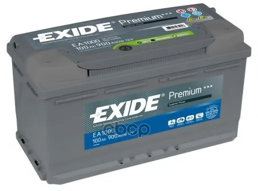 Аккумулятор Premium 12v 100ah 900a 353х175х190 Полярность Etn0 Клемы En Крепление B13 EXIDE арт. EA1000