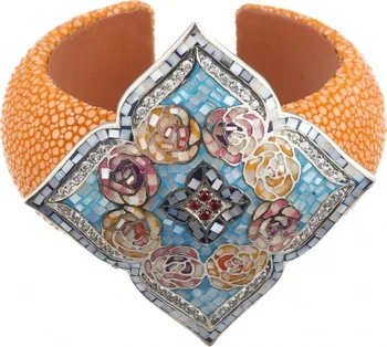 

Jay VI bracelet with a scatter of colored stones made of silver