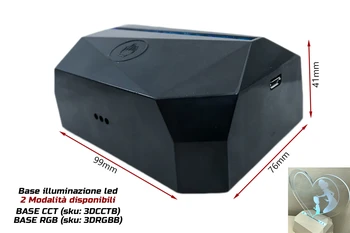 

Led light Base RGB rechargeable black casing (3DRGBB)