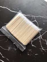 300 unids/pack mango corto de madera pequeño señaló cabezal con punta de algodón Semi permanente cejas tatuaje belleza Color maquillaje dedicado