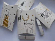 Gift-Bags Boxes Guests-Packaging Merry-Christmas Deer Candy Stickers No Party with Snowflakes