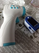 Oxímetro de pulso Digital para dedo, medidor de saturación de oxígeno en sangre, Monitor de ritmo cardíaco SPO2 PR + termómetro infrarrojo