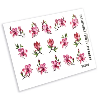 

Slider design 3D pink flowers, BPW. style, water nail sticker, 3d266