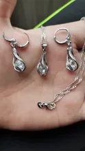 925 de plata esterlina clásico gota joyería de circonia cúbica establece para las mujeres Mis COLLAR COLGANTE collana pendientes Mujer Anel