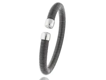 

Bracelet semi-rigid silver in color black and terminal Rhodium