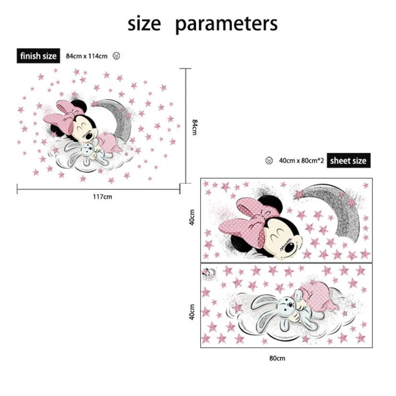 Mickey Mouse Poster Vintage Mickey & Minnie Maus Wandtattoo – Buntes Vinyl-Decal Für Kinderzimmer & Deko Wandaufkleber Bunt UK