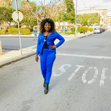 Conjunto de chándal para mujer, chaquetas con volantes de manga larga, pantalones de tubo, conjunto de dos piezas, uniforme de oficina, novedad de invierno