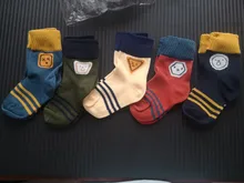 5 par/lote NIÑOS Calcetines de algodón Otoño Invierno primavera niños niñas caliente calcetines tira con dibujos deportes Calcetines
