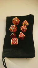 Pouch Dice-Set Games Rpg-Board Dados Drawstring Dnd Rol Metal D20 D10 D6 7pcs D8 D4 Soft