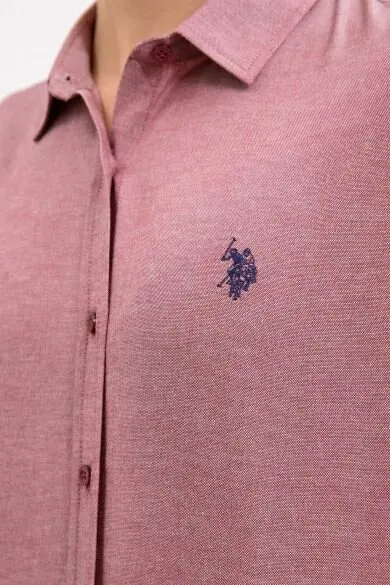 Бургундия U.S. POLO ASSN. Тонкая рубашка - Цвет: Бургундия